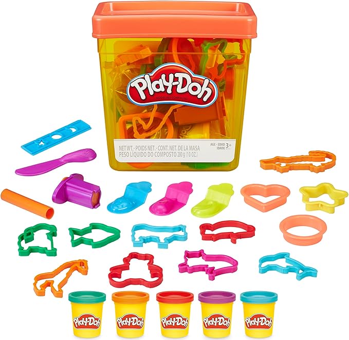 Play-Doh Fun Tub Set, 19 Accessories & Reusable Storage Container, Preschool Toys, Kids Arts & Crafts, Ages 3+