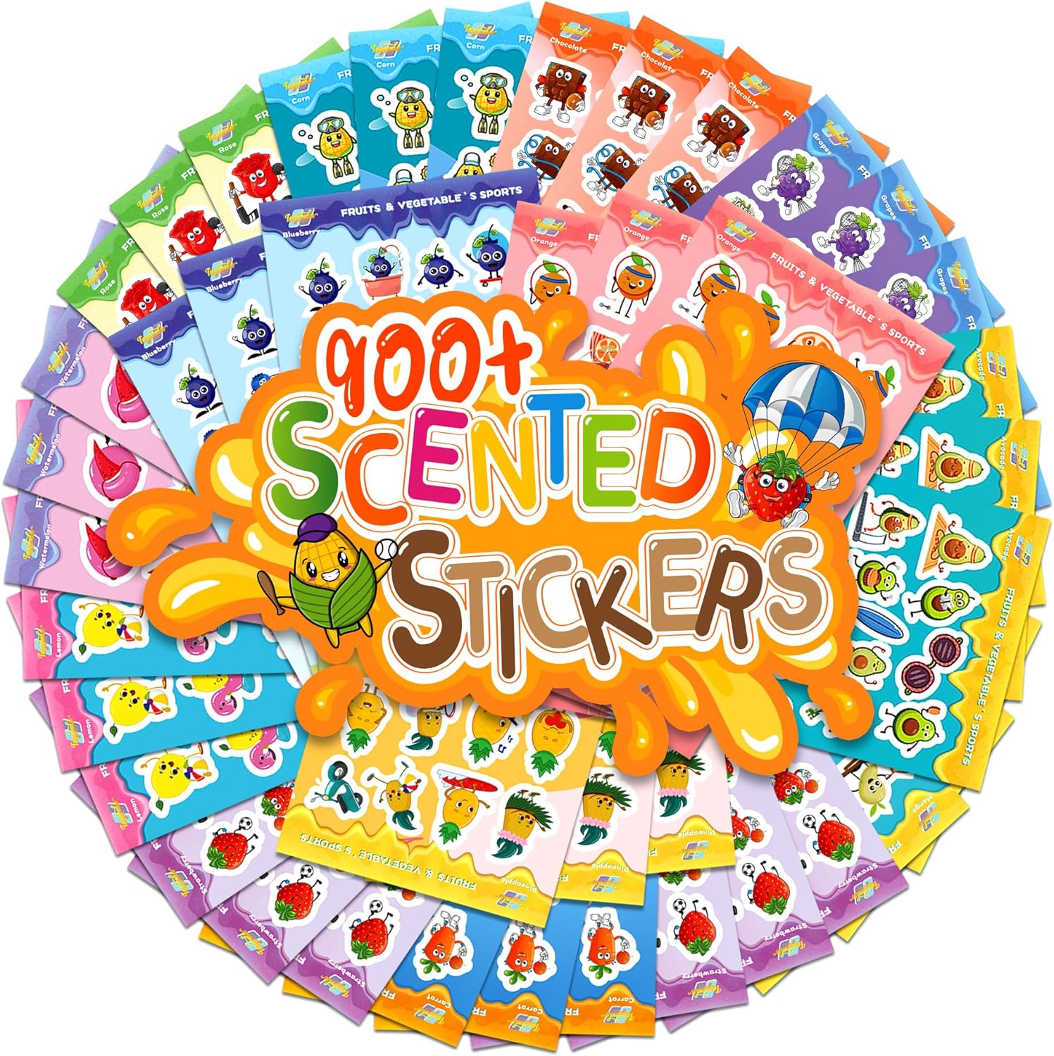 Scratch and Sniff Stickers, 42 Sheets Scented Stickers,14 Different Scents Smelly Stickers