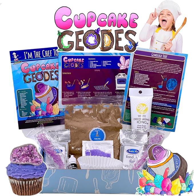 I'm The Chef Too! Kids Baking Kit for Kids, Cupcake Geodes Cooking Kit, Enjoy, Educational STEM Activities and Learning to Cook with Kids Cupcake Cooking Kit