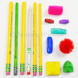 Therapy Shoppe Handwriting Tools Sampler Kit #2  Our newest sampler kit features a 14-piece assortment of innovative pencil grips and writing tools