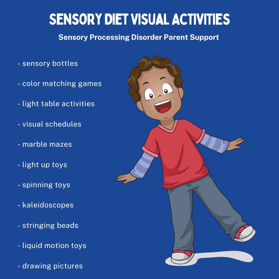 little boy doing visual sensory diet activities Sensory Diet Visual Activities