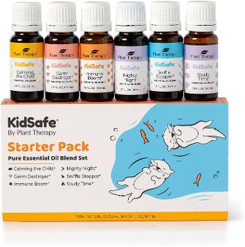 Plant Therapy Essential Oils KidSafe Starter Set for Focus, Calming, Sleep, Immune Support