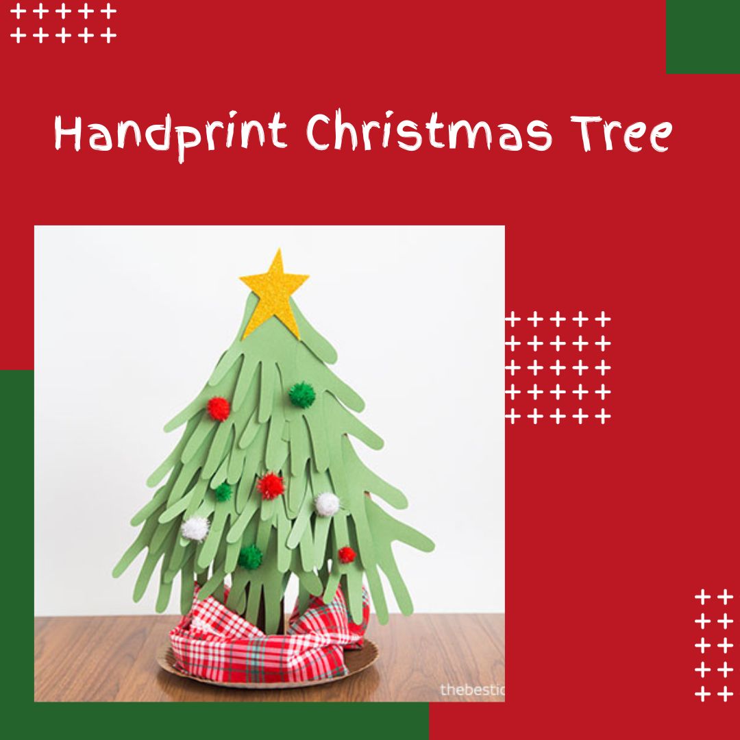 Handprint Christmas Tree craft for kids