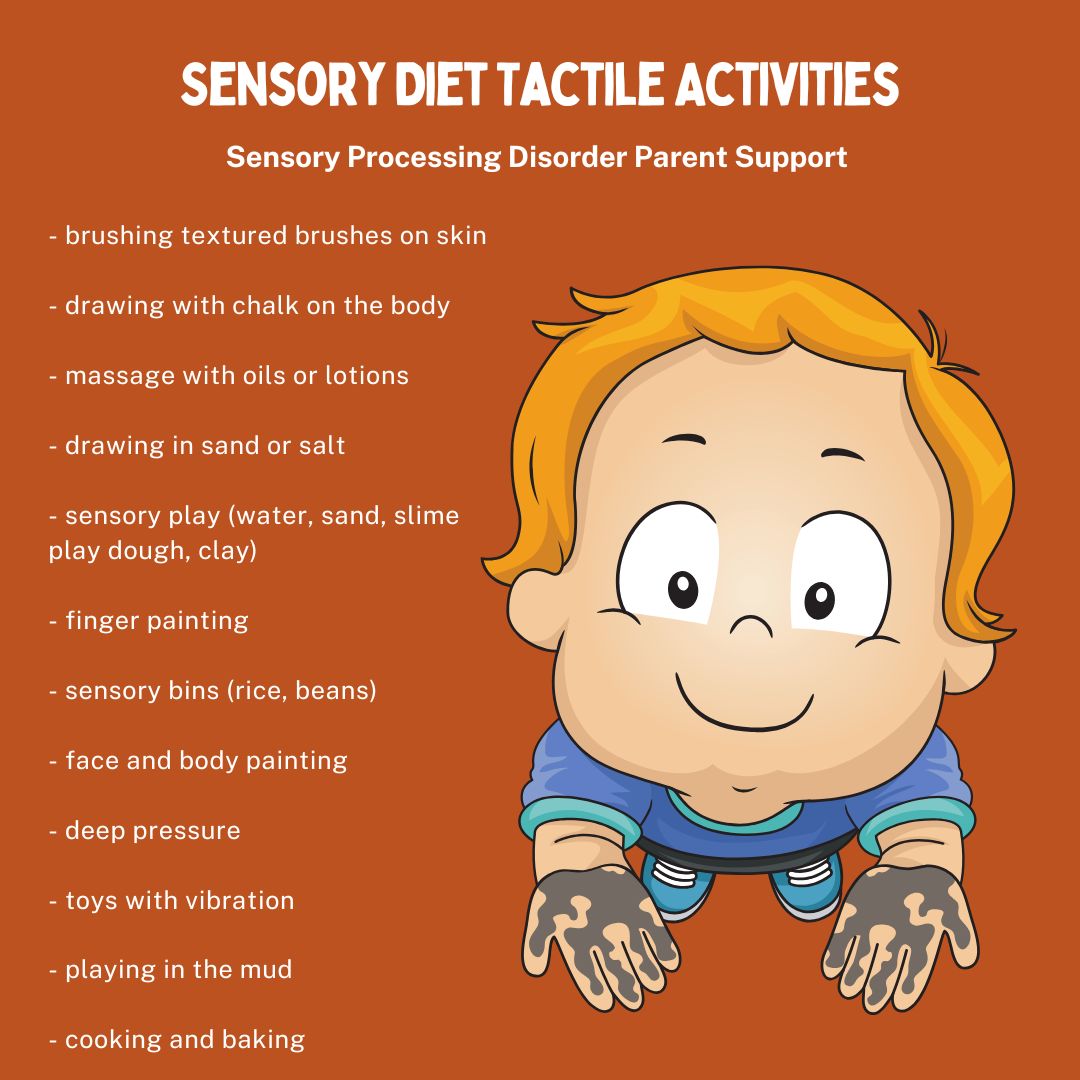 child with sensory processing disorder doing his Sensory Diet Tactile Activities