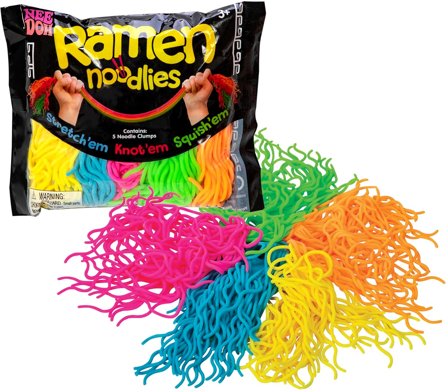 Schylling NeeDoh Ramen Noodlies - Sensory Fidget Toy - Multicolored