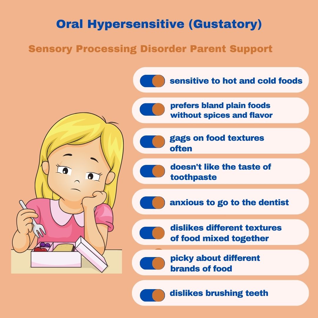 Sensory Processing Disorder Symptoms Checklist Oral Hypersensitive (Gustatory) Sensory Processing Disorder Symptoms Checklist