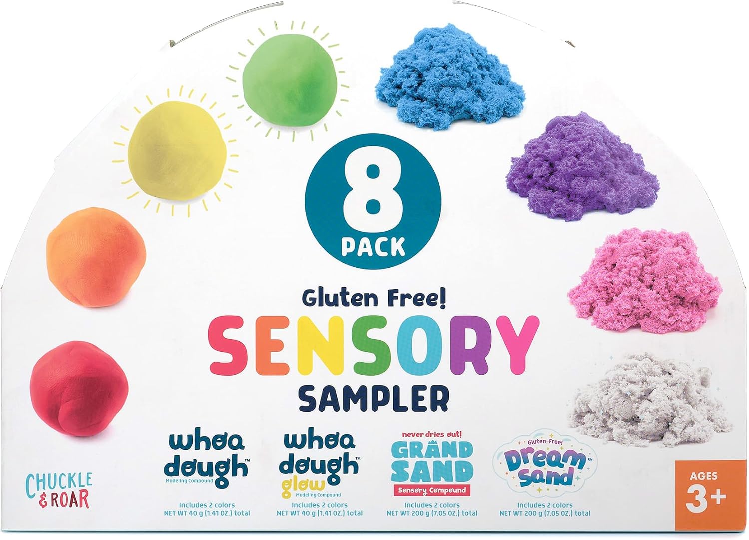 Chuckle & Roar - Sensory Sampler - 8 Sensory Fidget Activities for Little Ones - Great for Preschoolers - Touch and Feel Activities - Ages 3 and Up