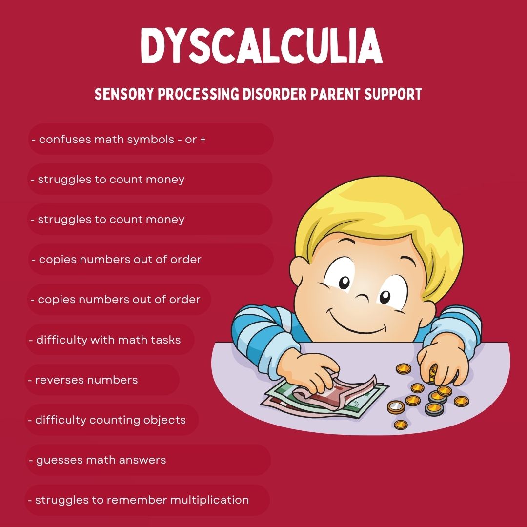 dyscalculia symptoms checklist sensory processing disorder 