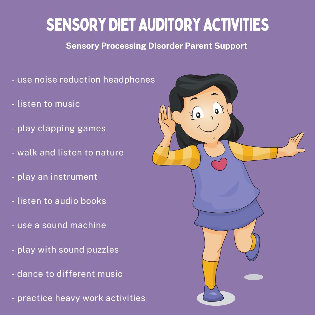 little girl doing Sensory Diet Auditory Activities sensory processing disorder