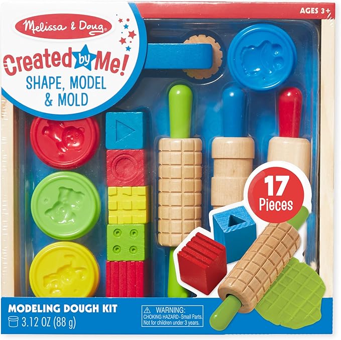 Melissa & Doug Shape, Model, and Mold Clay Activity Set - 4 Tubs of Modeling Dough and Tools - Arts And Crafts For Kids Ages 3+