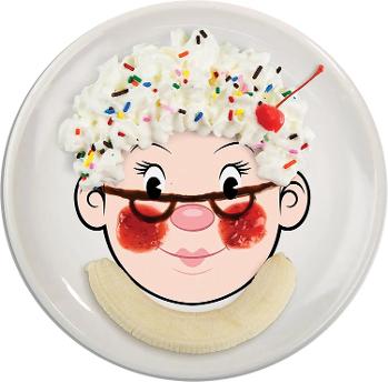 Genuine Fred Ms. Food Face Fun Kids Ceramic Dinner Plate