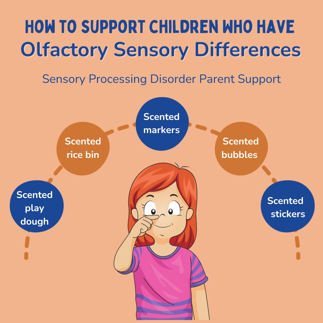 child with sensory processing disorder doing olfactory activities