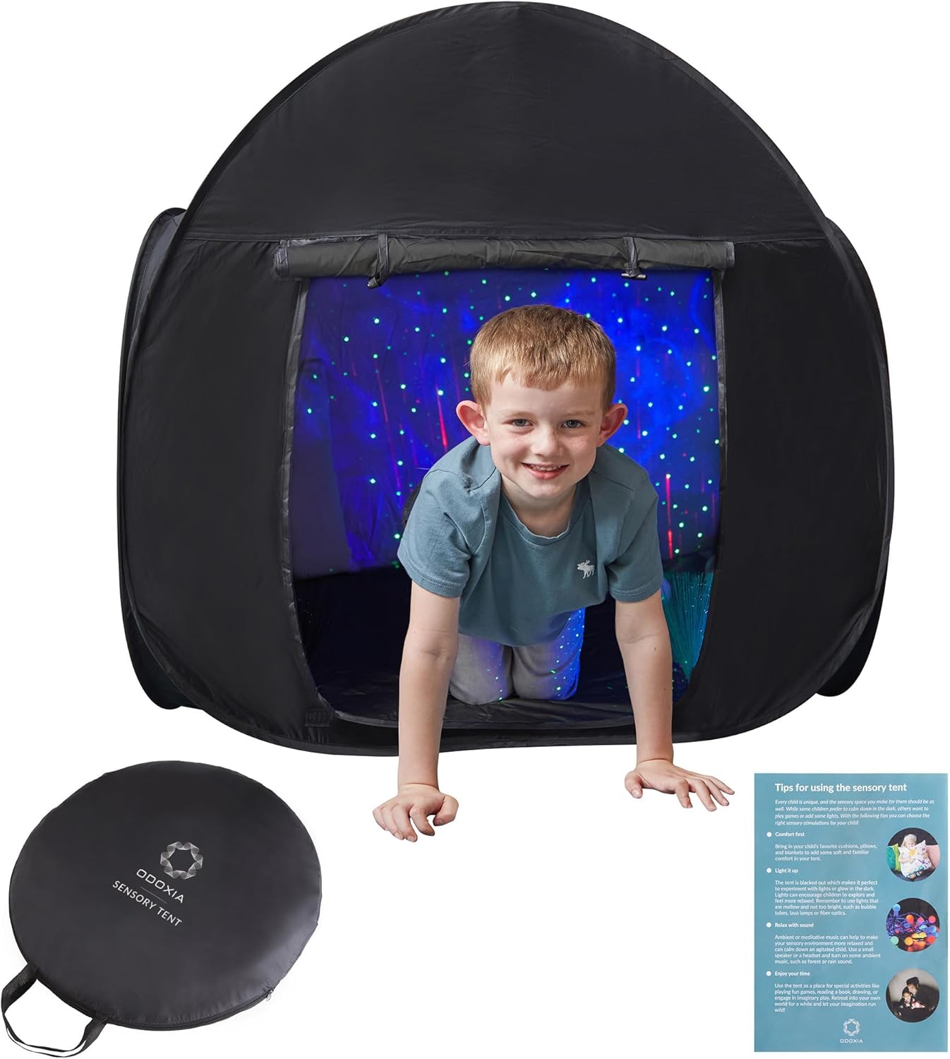 Sensory Tent | Calm Corner for Children to Play and Relax | Sensory Corner | Helps with Autism, SPD, Anxiety & Improve Focus | Black Out Sensory Tents for Autistic Children |