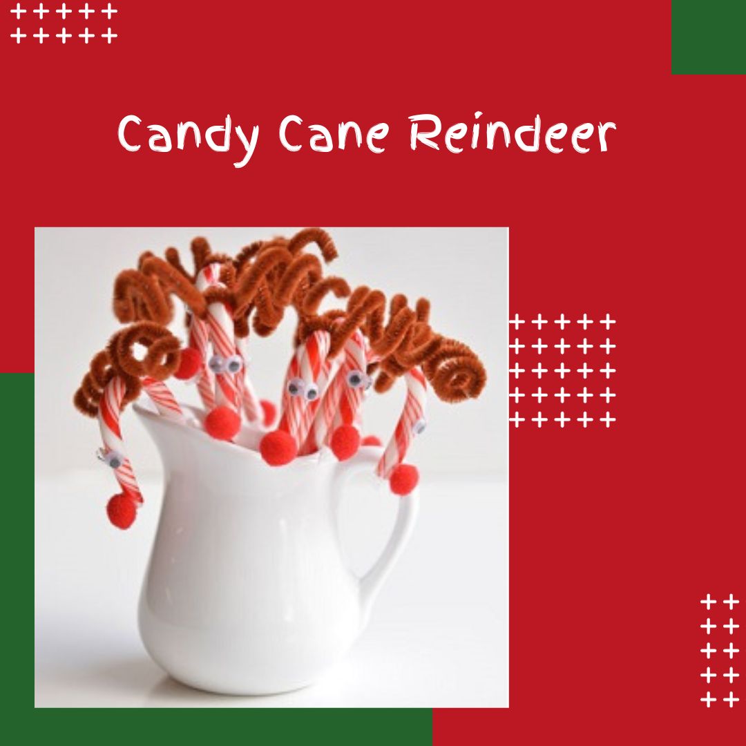 Candy Cane Reindeer Christmas crafting for children