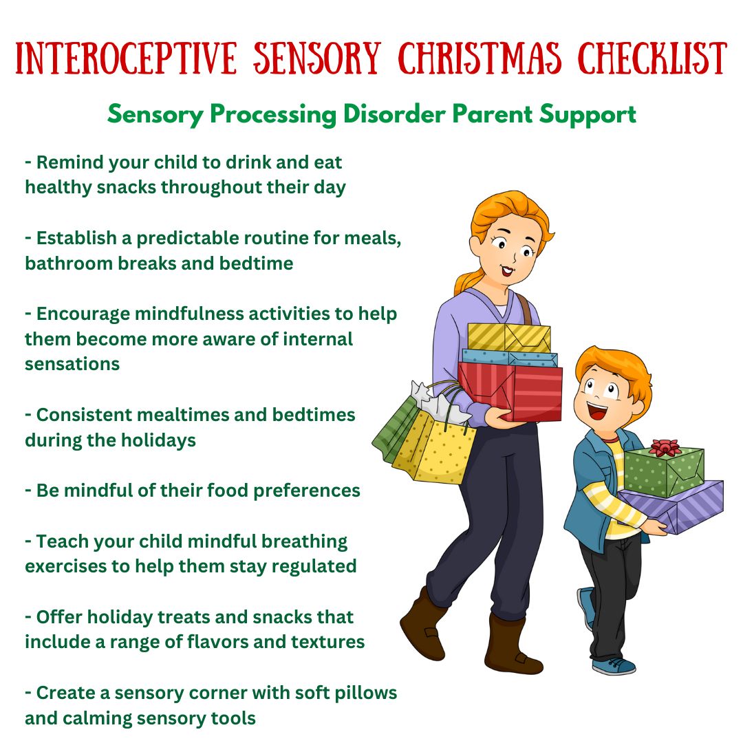 Interoceptive Sensory Christmas Checklist Sensory Processing Disorder Parent Support