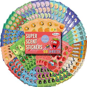 68 Sheets Scratch and Sniff Stickers with 17 Different Scents