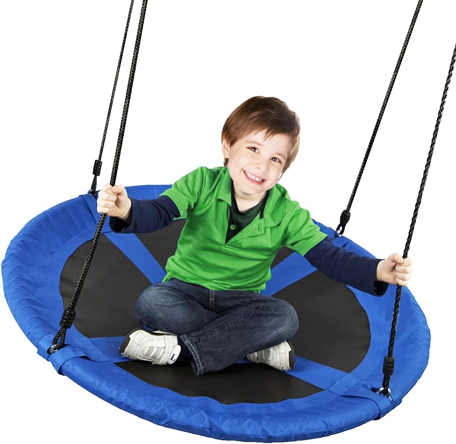 Saucer Tree Swing 600lb Weight Capacity with 2pcs Hanging Straps, 900D Oxford Fabric Waterproof Durable Steel Frame and Carabiner for Kids Adults with Pillow,for Backyard