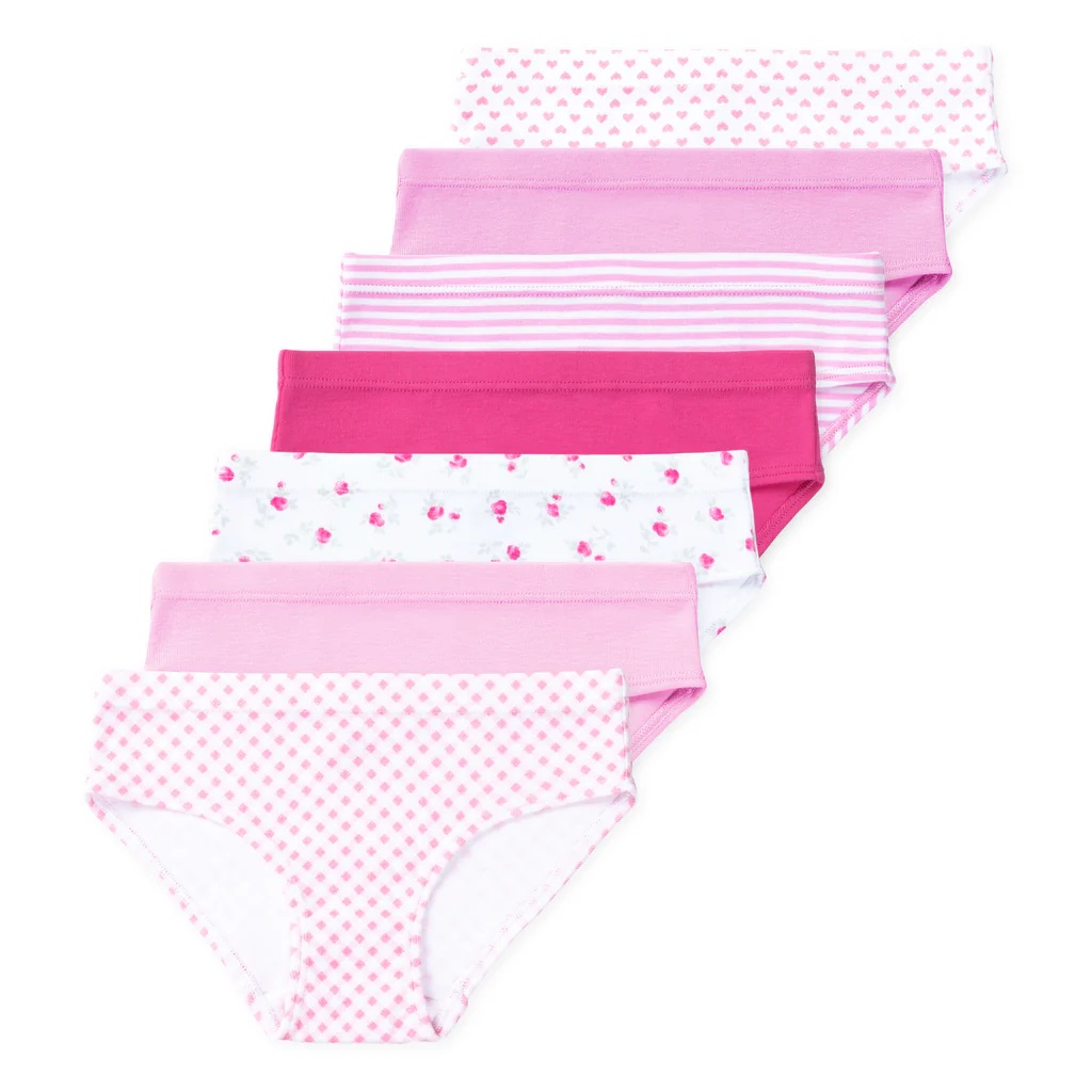 Lucky & Me Ryleigh Girls Organic Cotton Bikini Underwear (7-Pack)